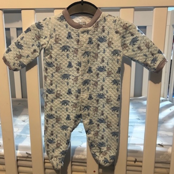 Chickpea quilted mountain animal print footed onesie - 3-6 Months - Picture 1 of 4